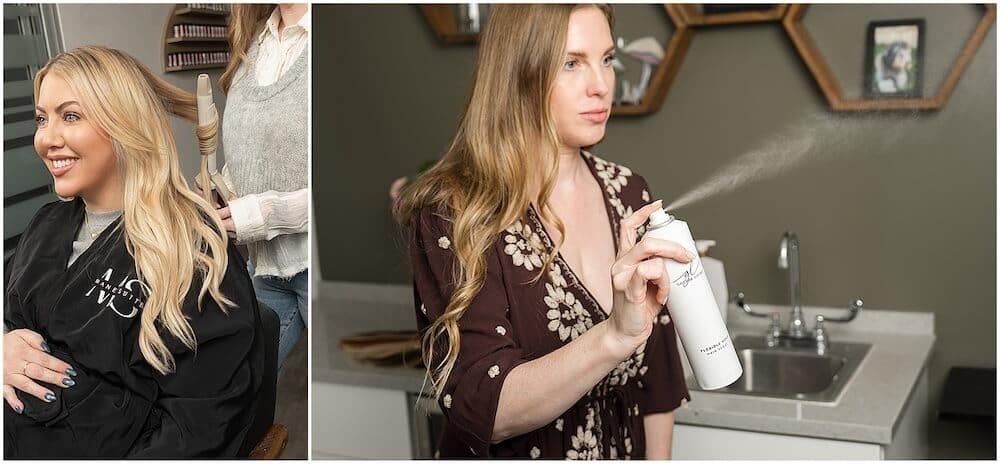 Carrie at Mane Suite Seattle hair styling with extensions