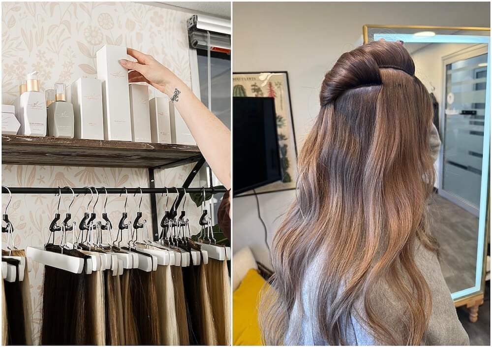 Carrie at Mane Suite Seattle showing tips for hair styling with extensions